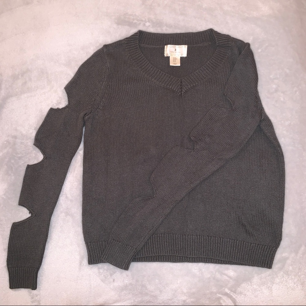 V-neck Sweater with Cutout Details